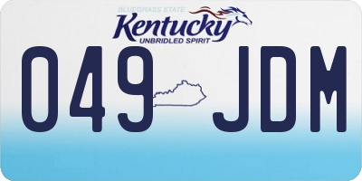 KY license plate 049JDM