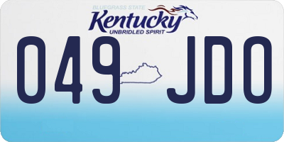 KY license plate 049JDO