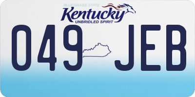 KY license plate 049JEB