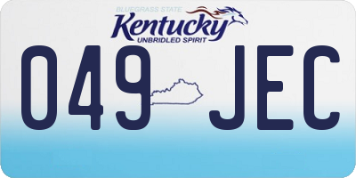KY license plate 049JEC