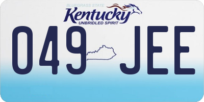 KY license plate 049JEE