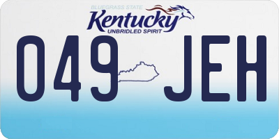 KY license plate 049JEH