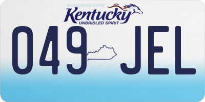 KY license plate 049JEL