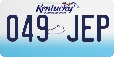 KY license plate 049JEP