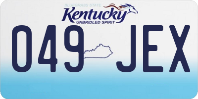 KY license plate 049JEX