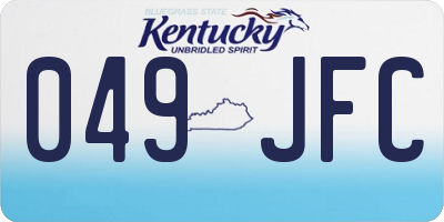 KY license plate 049JFC