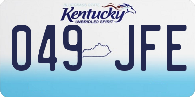KY license plate 049JFE