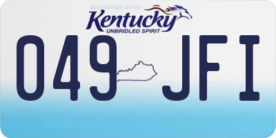 KY license plate 049JFI