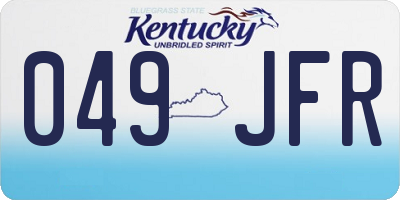 KY license plate 049JFR