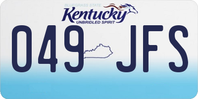 KY license plate 049JFS