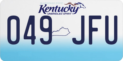 KY license plate 049JFU