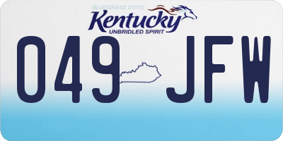 KY license plate 049JFW