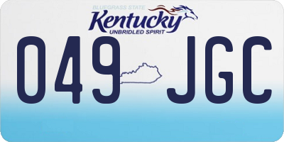 KY license plate 049JGC