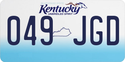 KY license plate 049JGD