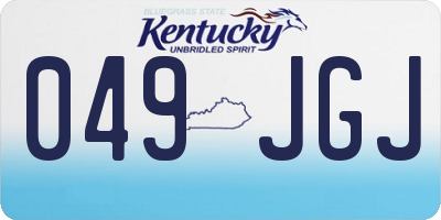 KY license plate 049JGJ