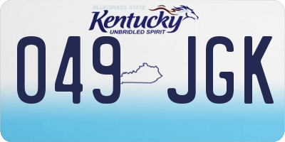 KY license plate 049JGK