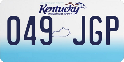 KY license plate 049JGP