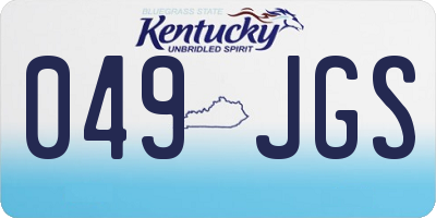 KY license plate 049JGS