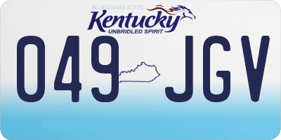 KY license plate 049JGV