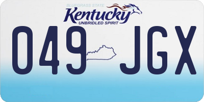 KY license plate 049JGX