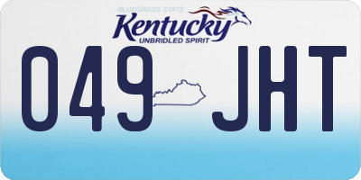 KY license plate 049JHT