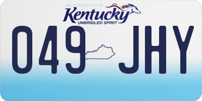 KY license plate 049JHY