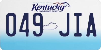KY license plate 049JIA