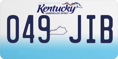 KY license plate 049JIB