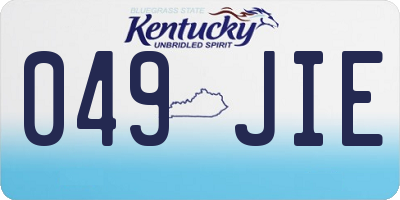 KY license plate 049JIE