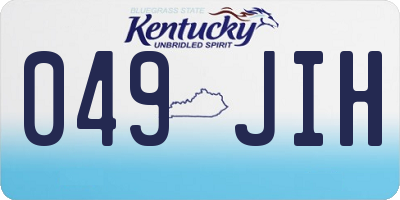 KY license plate 049JIH
