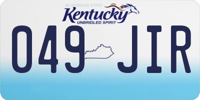 KY license plate 049JIR