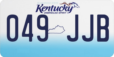 KY license plate 049JJB