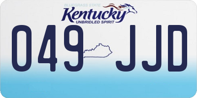 KY license plate 049JJD