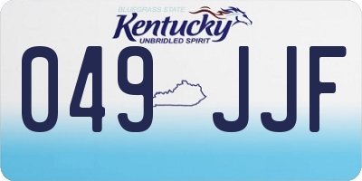 KY license plate 049JJF