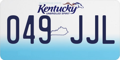 KY license plate 049JJL