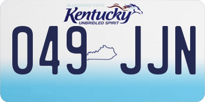 KY license plate 049JJN