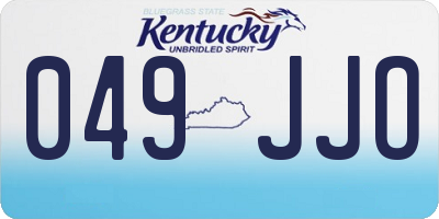 KY license plate 049JJO