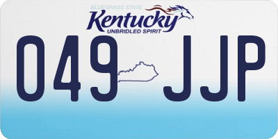 KY license plate 049JJP