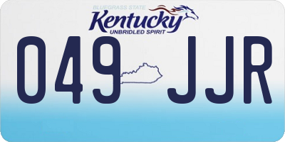 KY license plate 049JJR