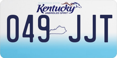 KY license plate 049JJT