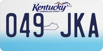 KY license plate 049JKA