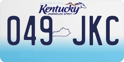KY license plate 049JKC