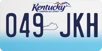 KY license plate 049JKH