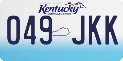 KY license plate 049JKK