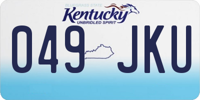 KY license plate 049JKU