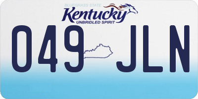 KY license plate 049JLN
