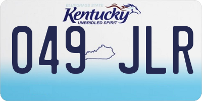KY license plate 049JLR