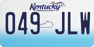 KY license plate 049JLW