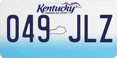 KY license plate 049JLZ
