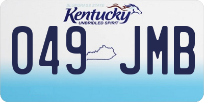 KY license plate 049JMB